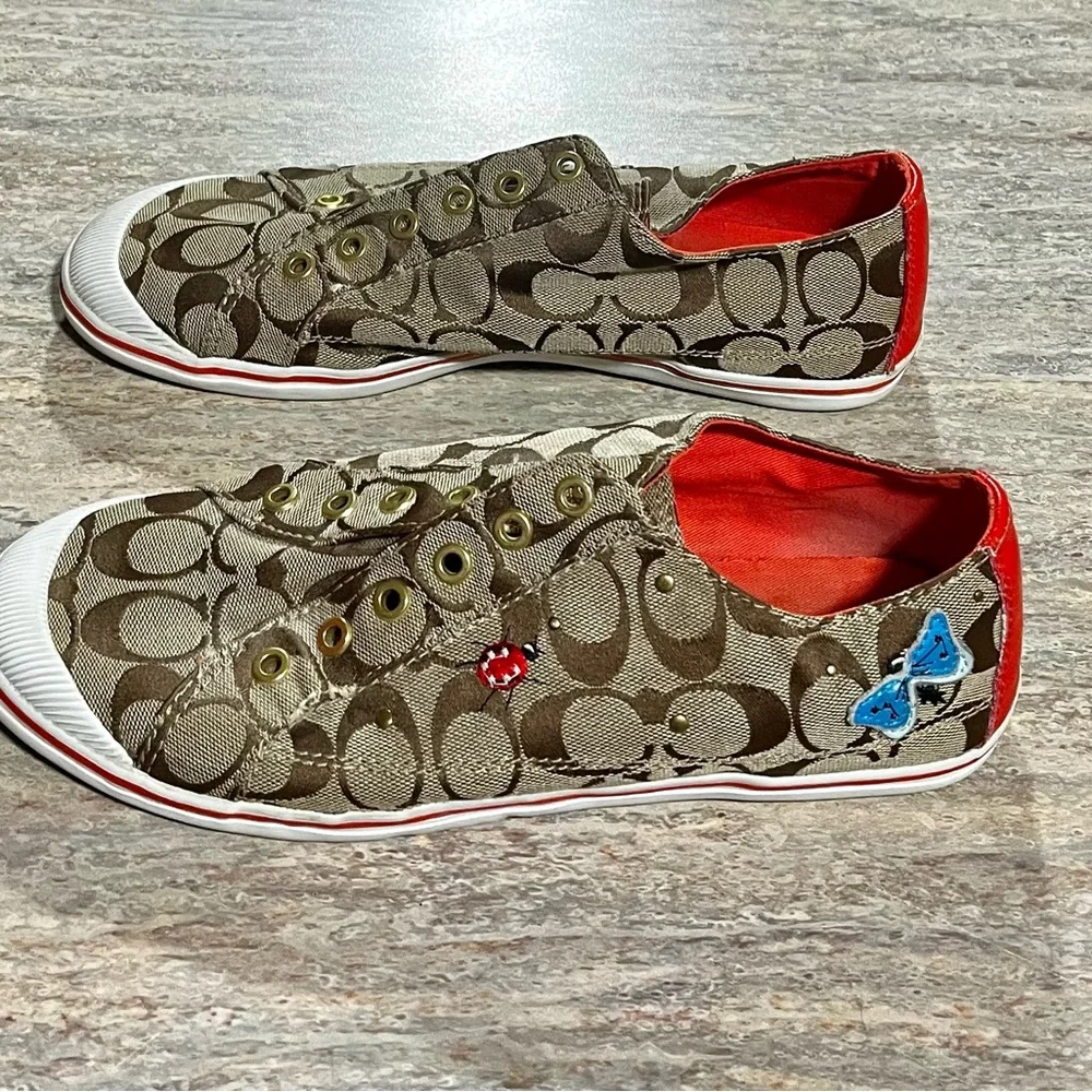 Coach Brown and Red Women's Sneakers - Picture 16 of 16